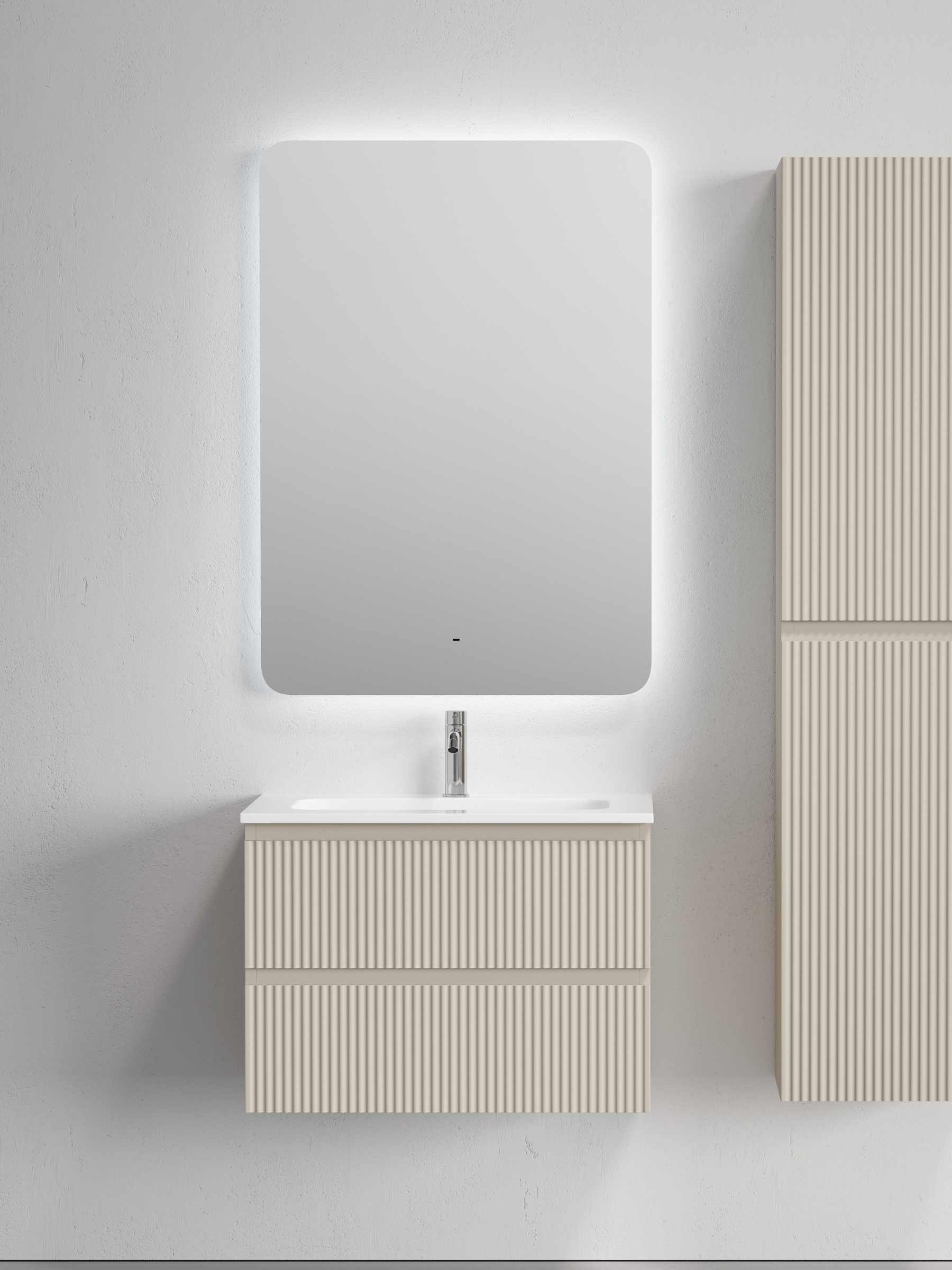 Мебель для ванной комнаты Sancos Snob R 70 подвесная, beige soft, раковина CN7031