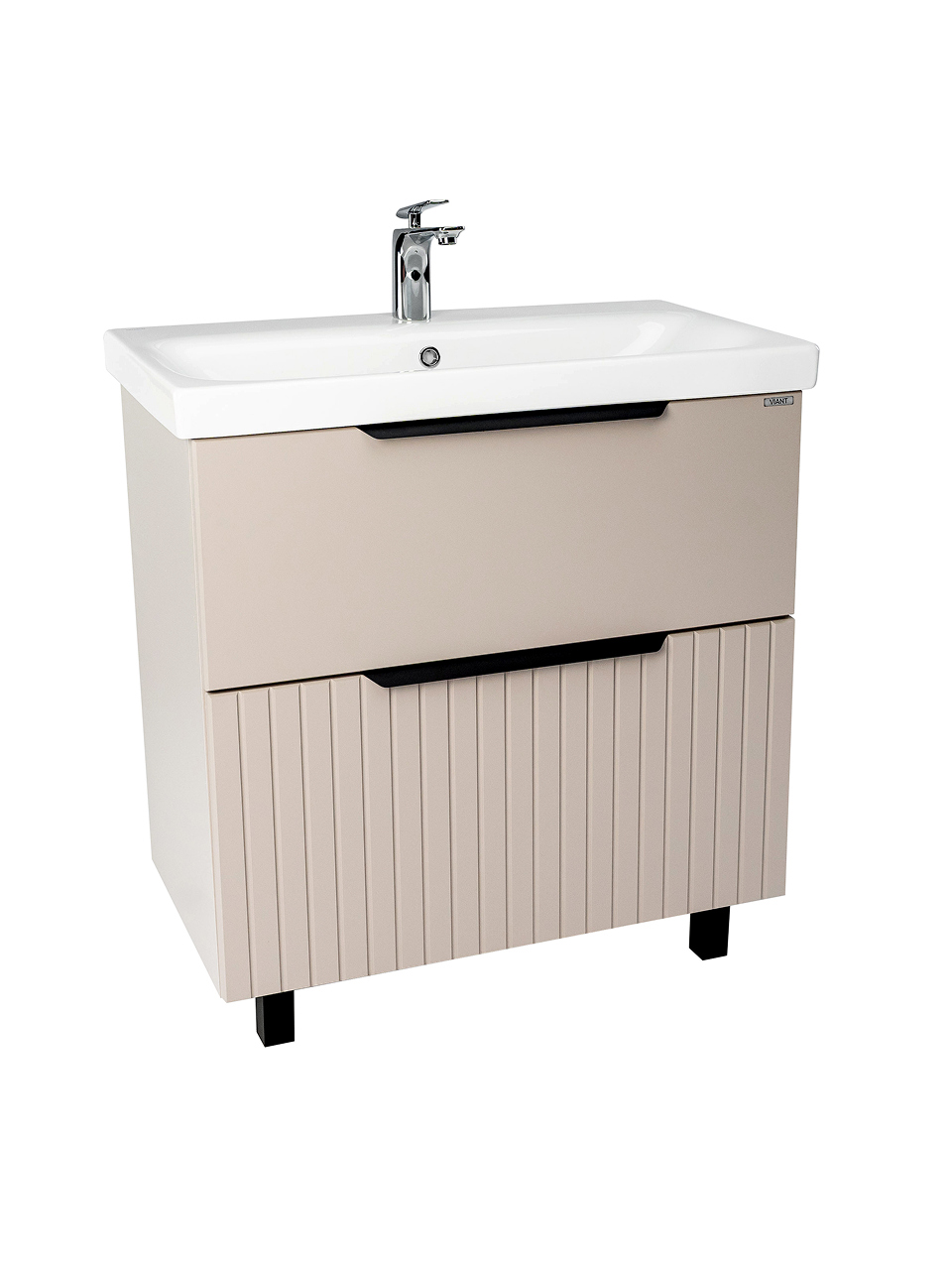 Тумба с раковиной VIANT Сицилия 80 напольная, 2 ящика, капучино