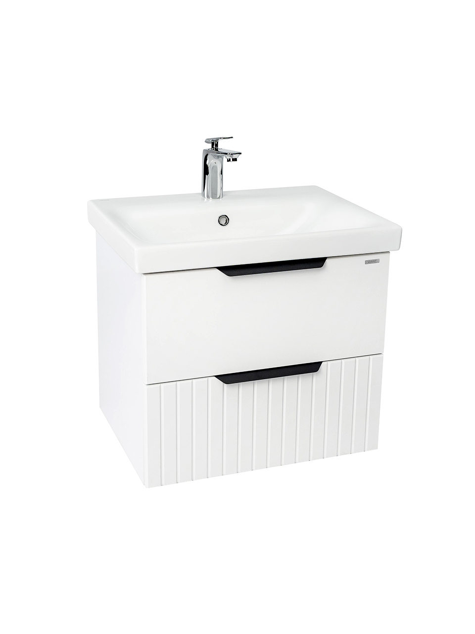 Тумба с раковиной VIANT Сицилия 60 подвесная, 2 ящика, матовая белая