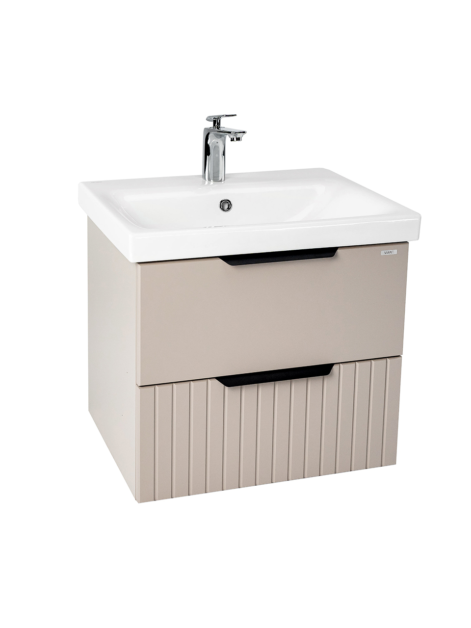 Тумба с раковиной VIANT Сицилия 60 подвесная, 2 ящика, капучино