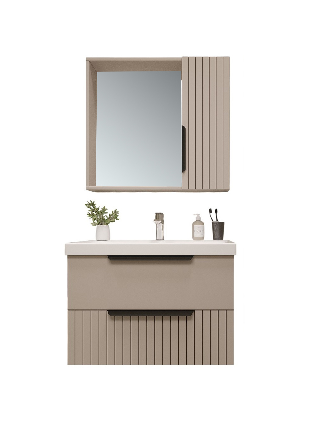 Мебель для ванной комнаты VIANT Сицилия 80 подвесная, 2 ящика, капучино