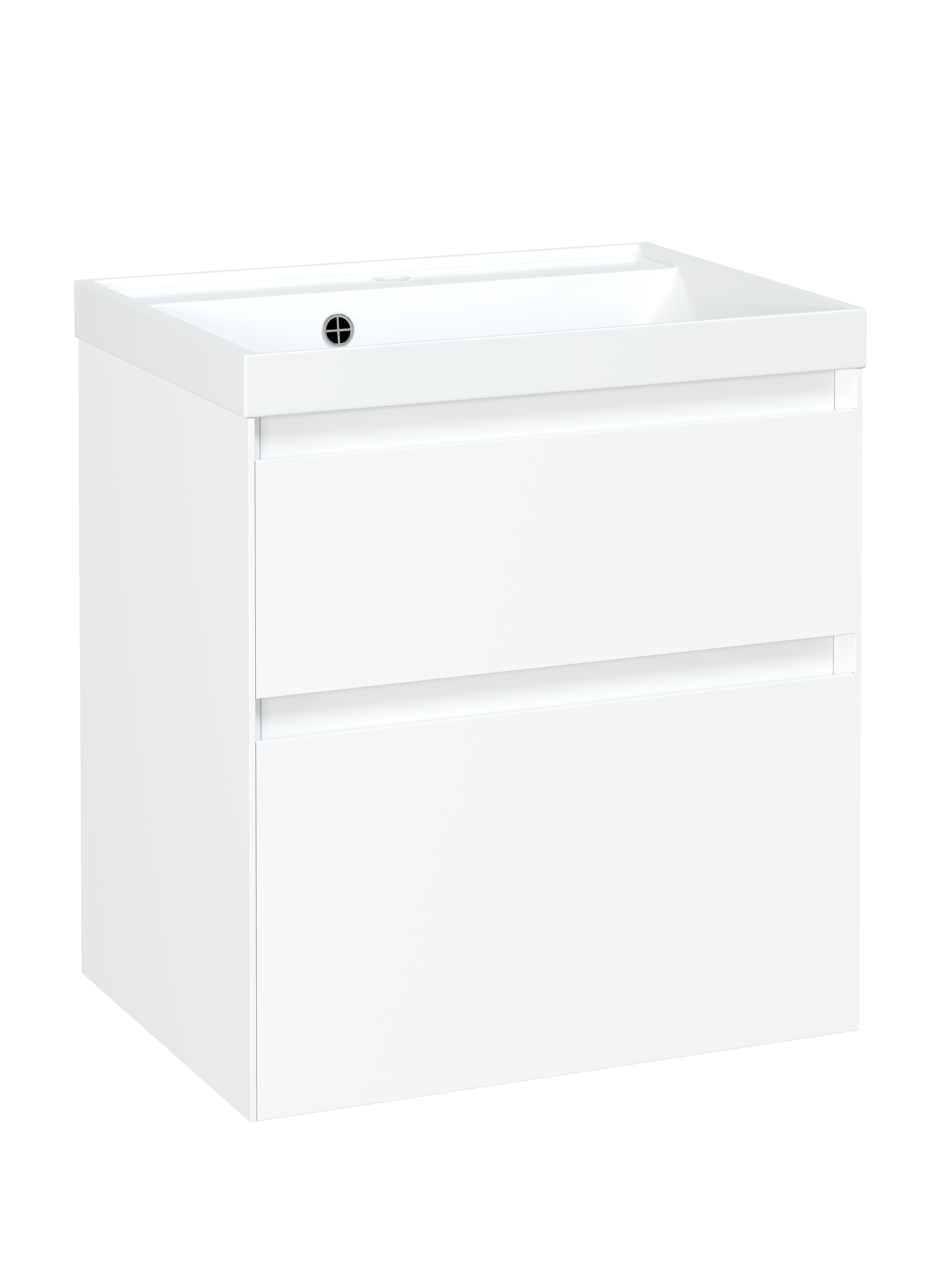 Тумба с раковиной STWORKI Родос 55 подвесная, белая