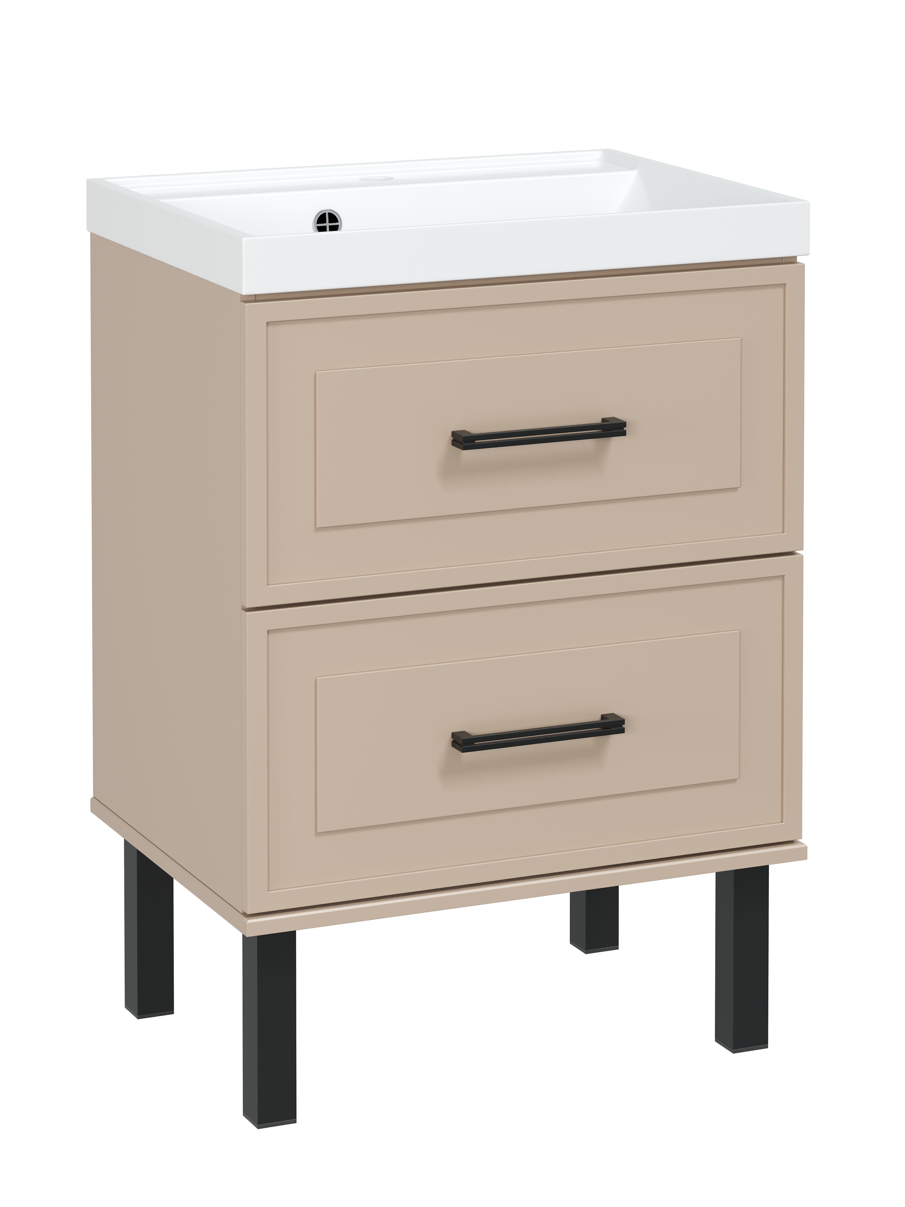 Тумба с раковиной STWORKI Хадстен 55 напольная, латте