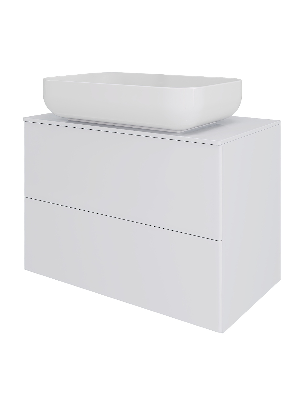 Тумба с раковиной Orange Otto 75 белый глянец, раковина B03-600W