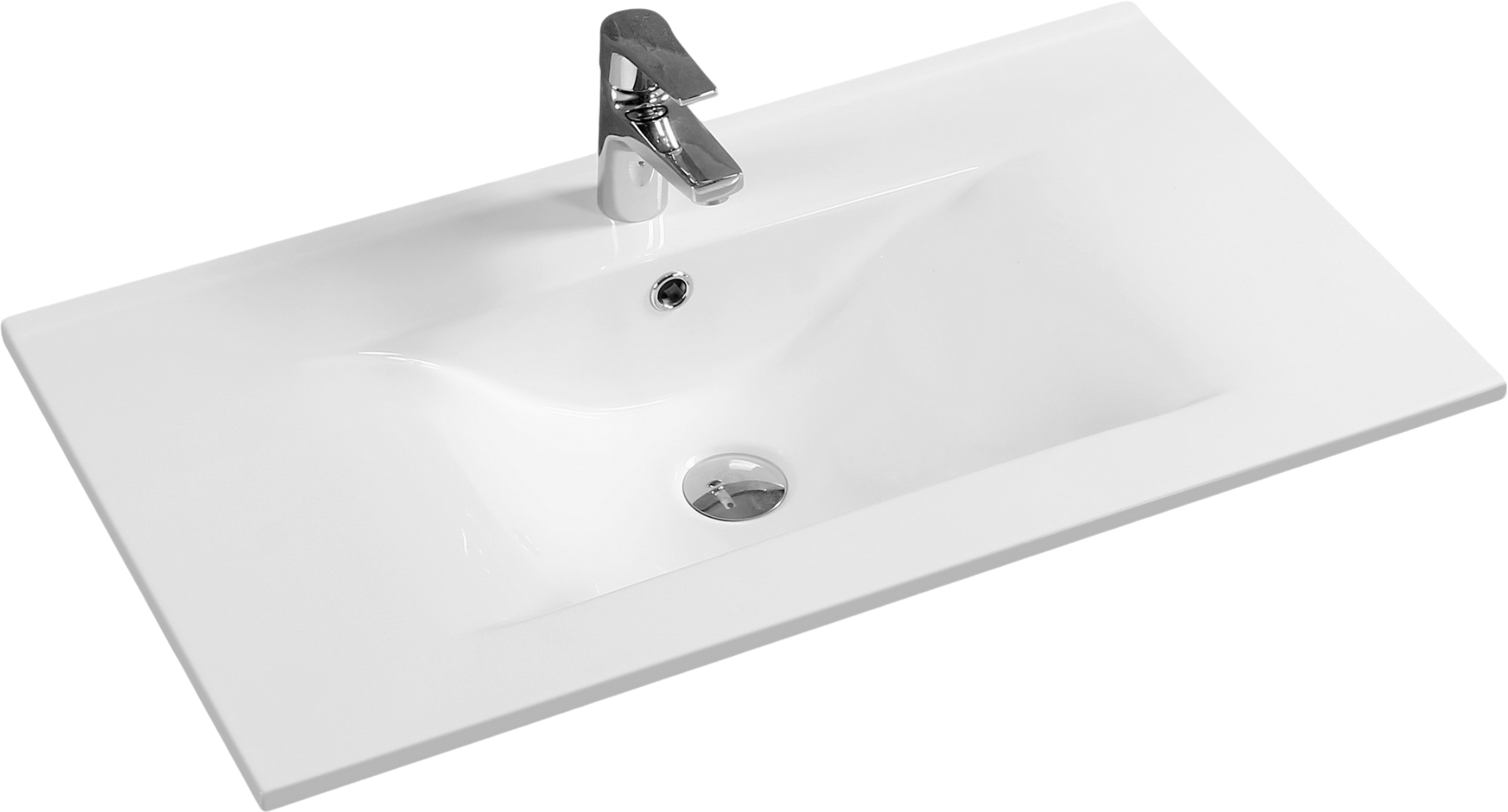 Мебельная раковина Sanvit 9075 D 76 накладная, белая, прямоугольная, фаянс