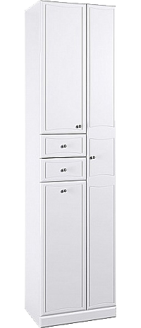 Шкаф-пенал для ванной Aqwella Барселона П5/2/K с бельевой корзиной