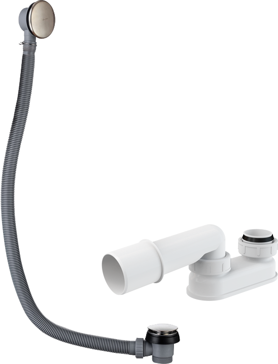 Слив-перелив для ванны Allen Brau Приорити (Priority) Round 5.31027-BN 50 мм, клик-клак, брашированный никель, с сифоном