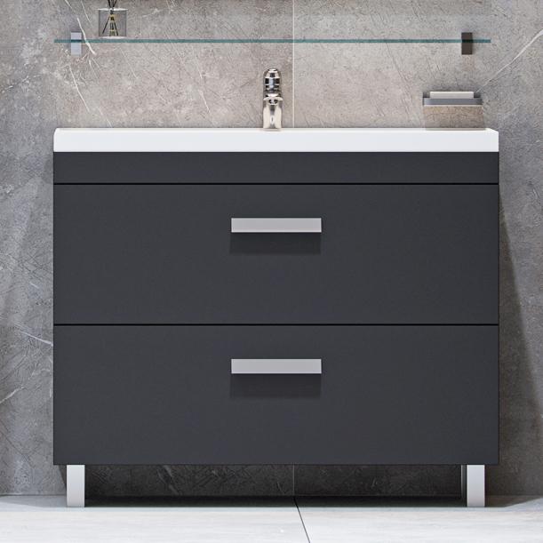 Тумба с раковиной Velvex Orlando 100 серая