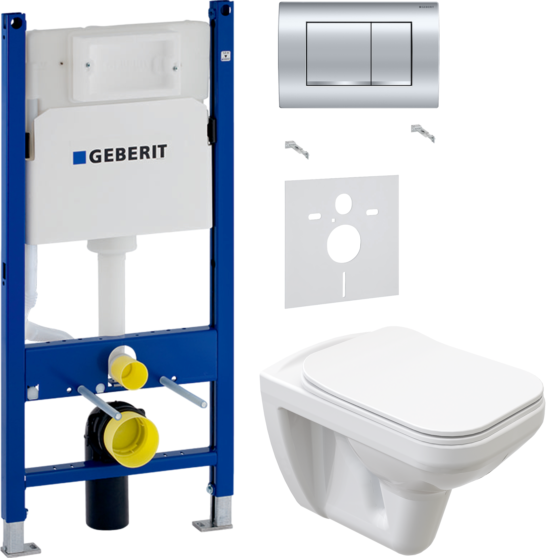 Комплект 3 в 1 Унитаз подвесной STWORKI Дублин SETK3504-0605-001-1-6000 + Звукоизоляция Geberit 156.050.00.1 + Инсталляция с кнопкой Duofix Delta 458.163.21.1 цвет хром