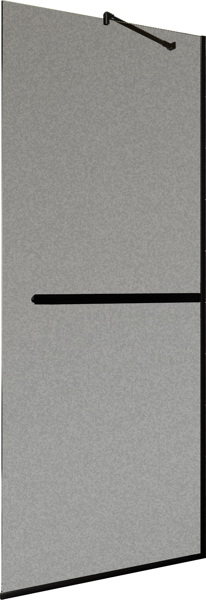 Душевая перегородка Maybahglass MGD-724-6у 69 см, профиль черный, стекло графит матовое