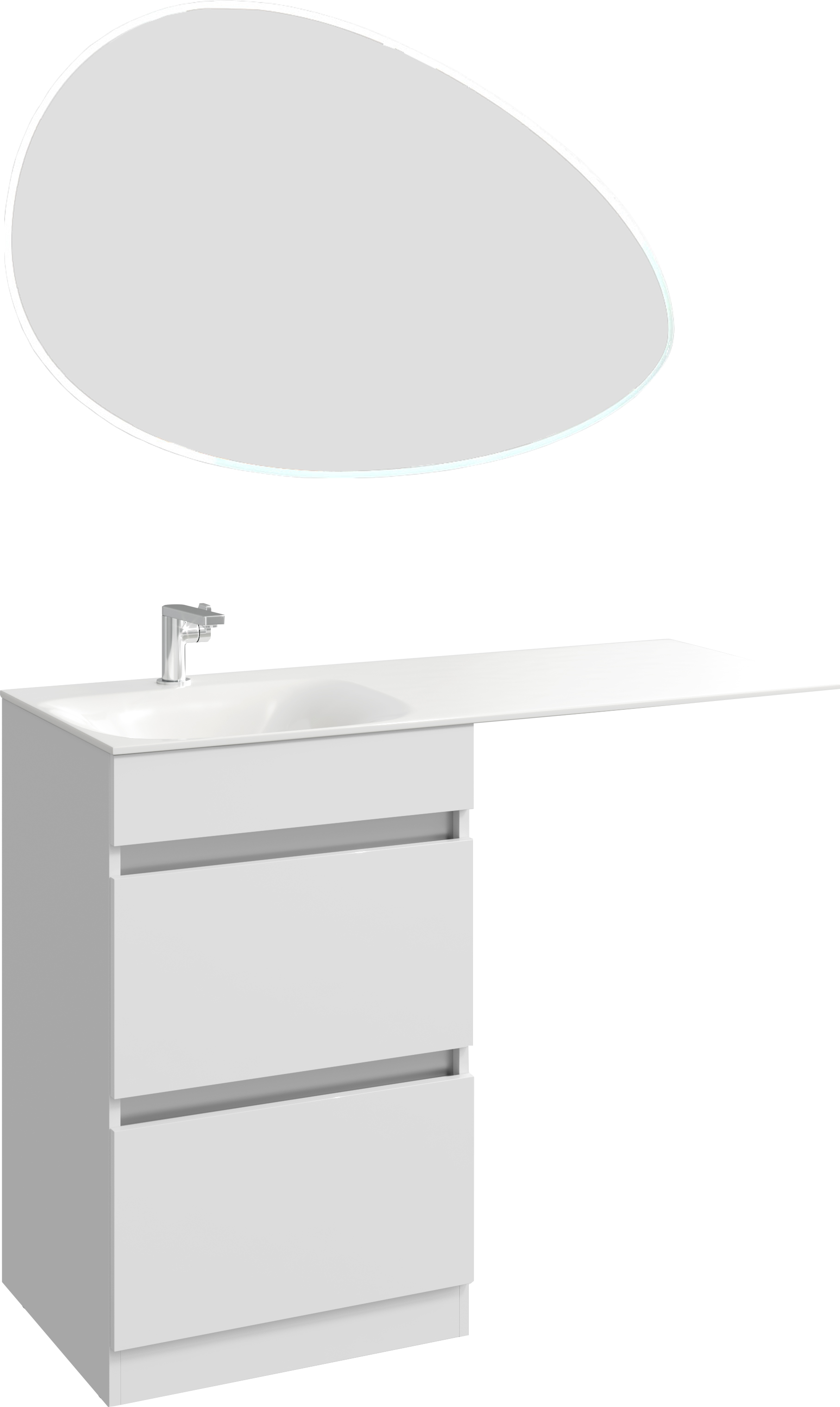 Мебель для ванной комнаты Aqwella Форма 115 L 2 ящика, зеркало STWORKI Скаген