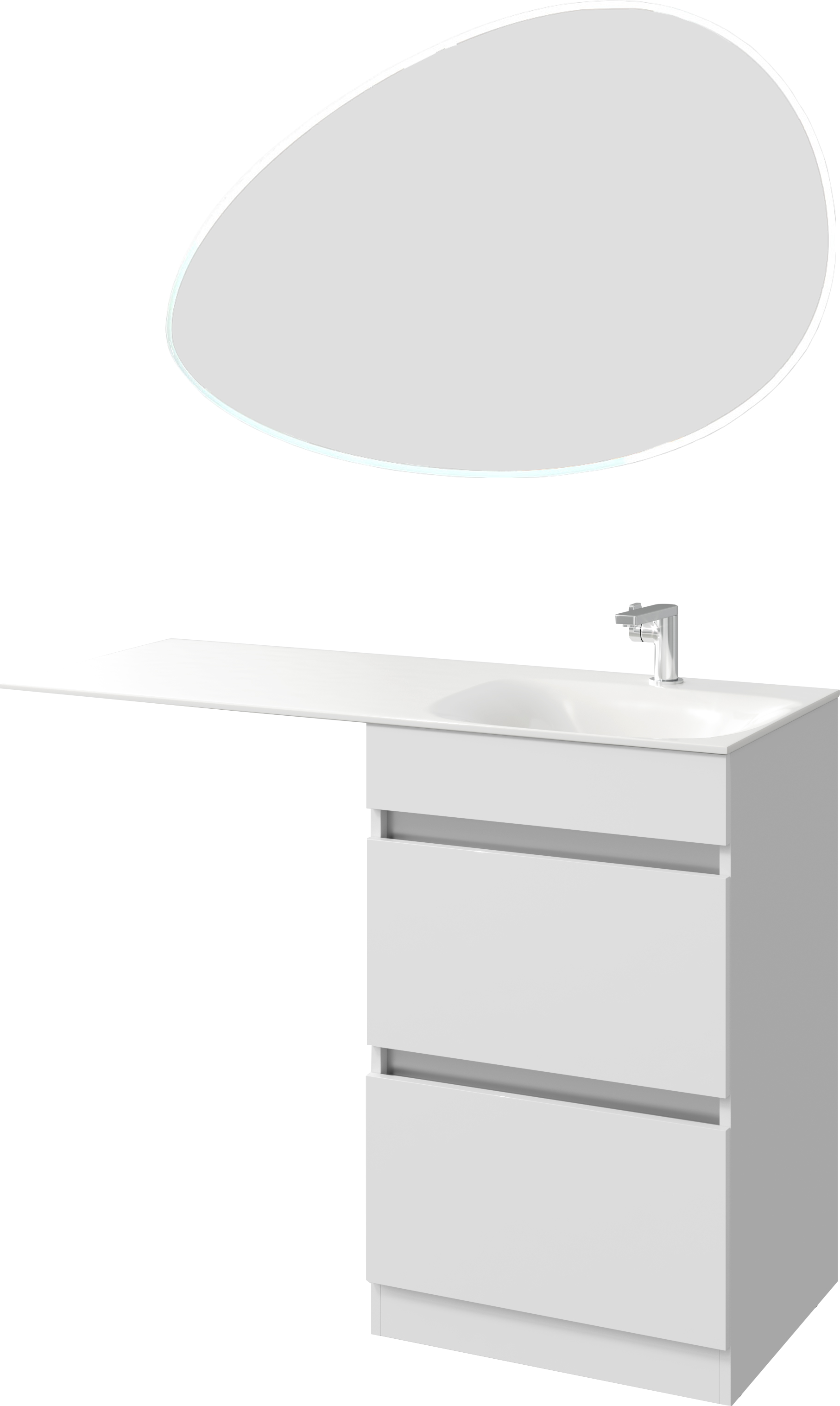 Мебель для ванной комнаты Aqwella Форма 115 R 2 ящика, зеркало STWORKI Скаген