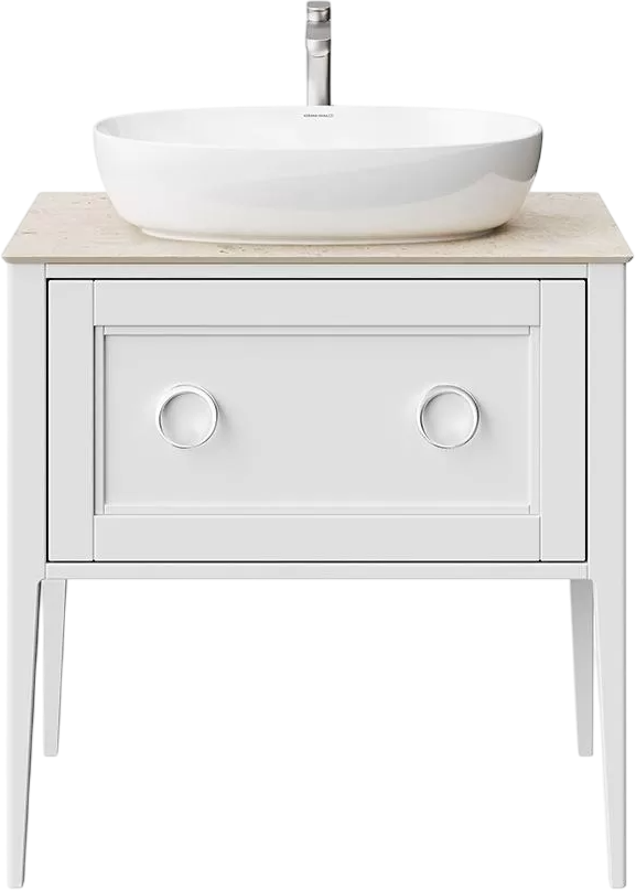 Тумба под раковину без столешницы KERAMA MARAZZI Plaza Classic Neo 80 с органайзером, белая матовая