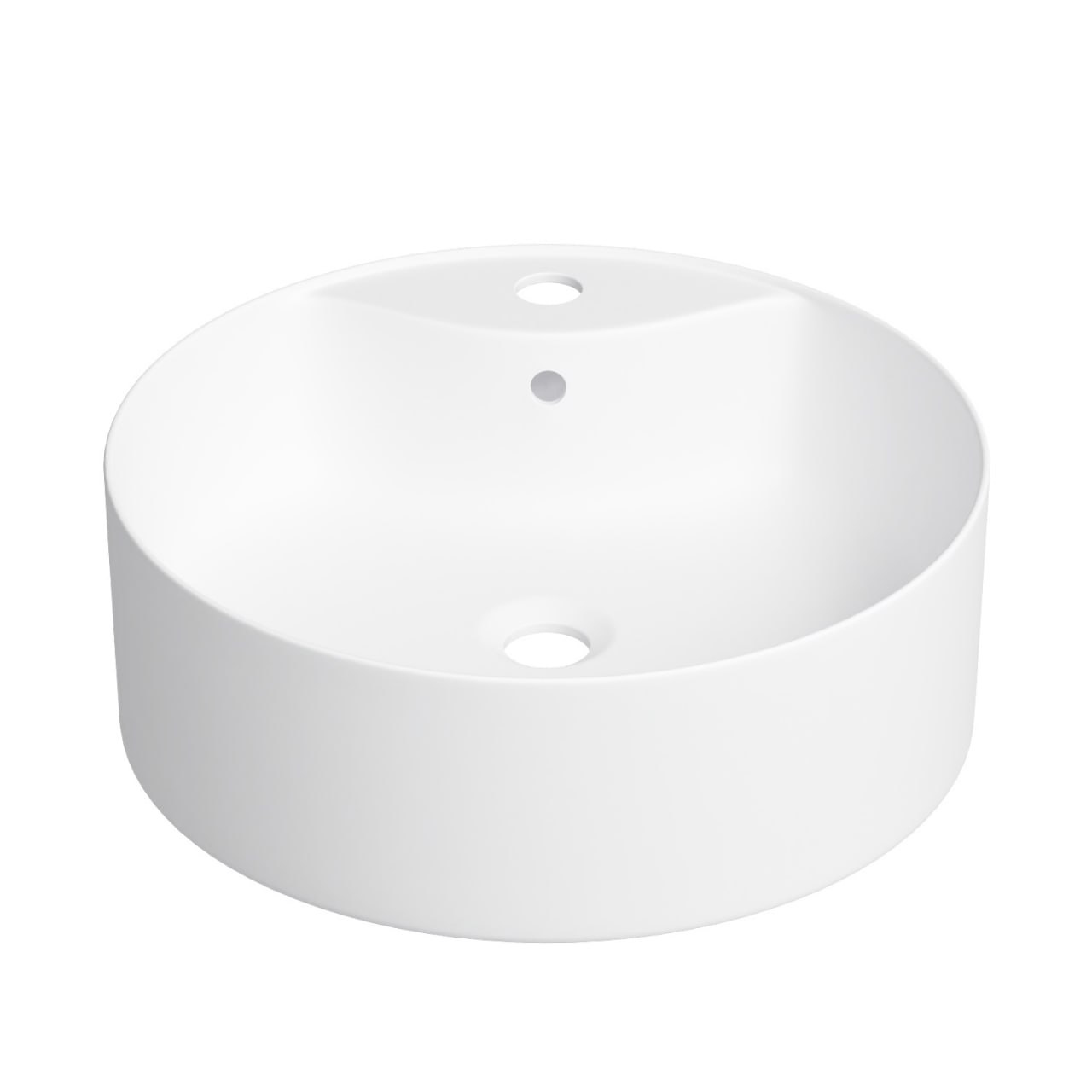 Накладная раковина для ванной комнаты Wellsee Praxis 32940300S: круглая раковина, ширина умывальника 40 см, цвет матовый белый