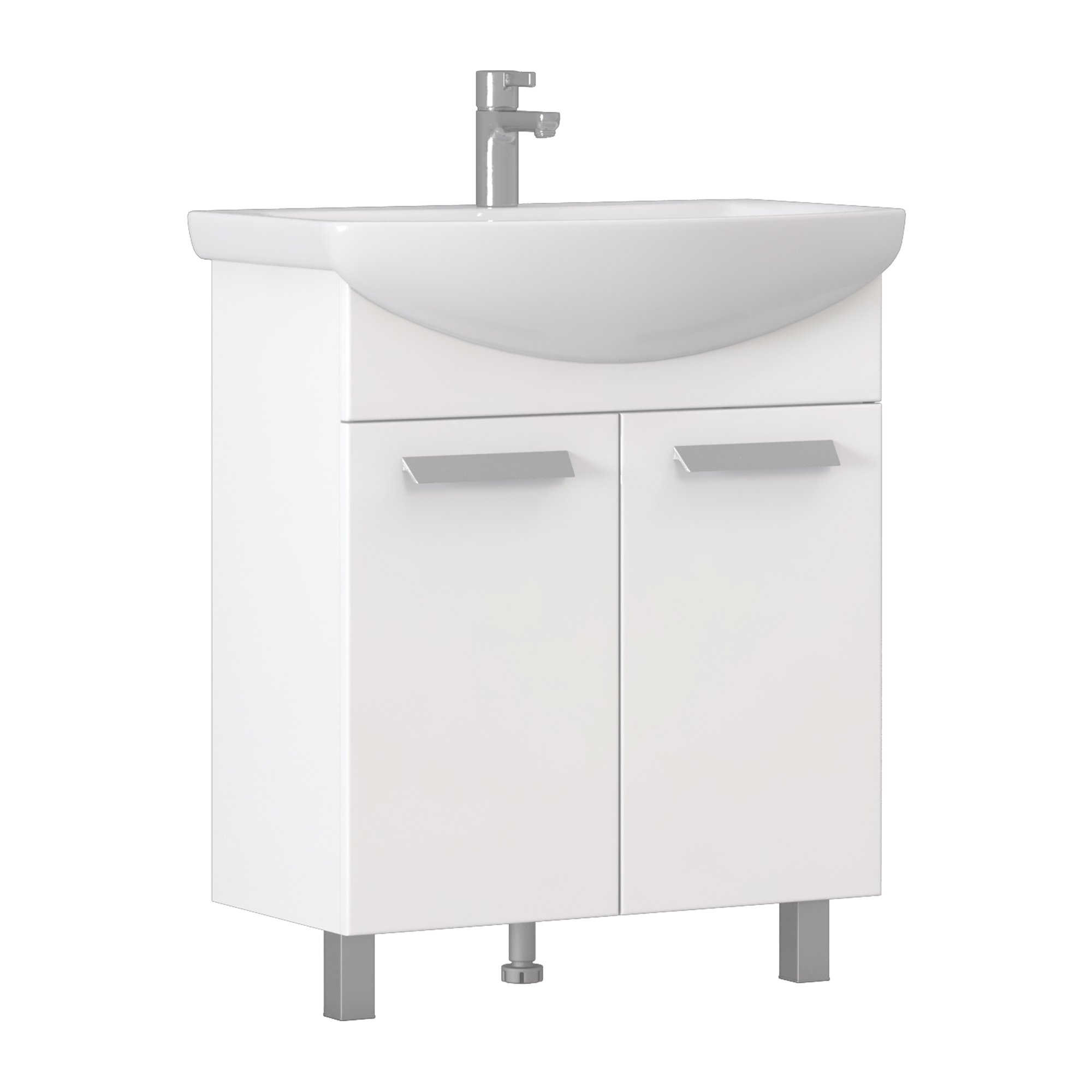 Тумба с раковиной Vigo Hoska 70 2 дверцы, белая