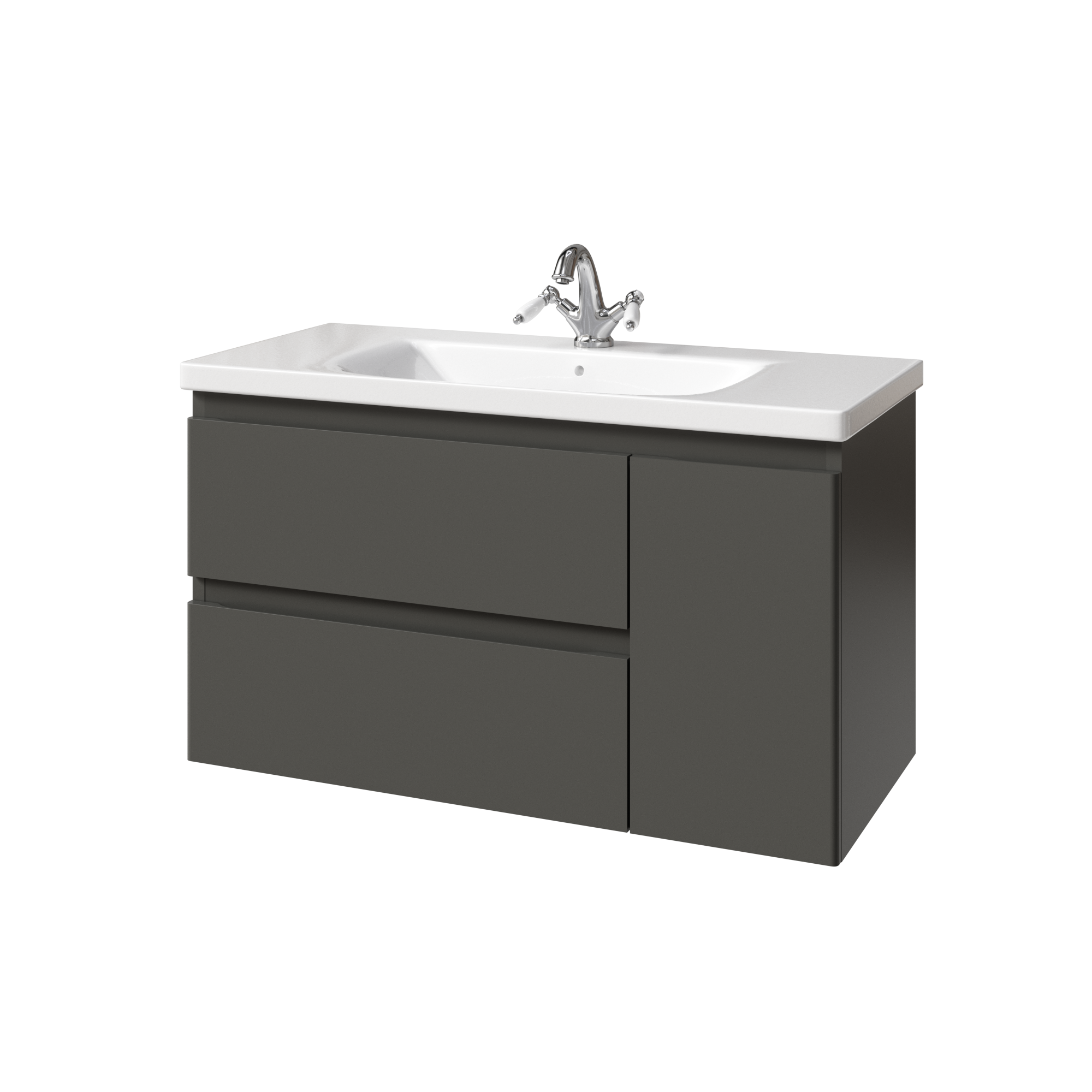Тумба под раковину без столешницы Caprigo Forte 100 R подвесная, графит