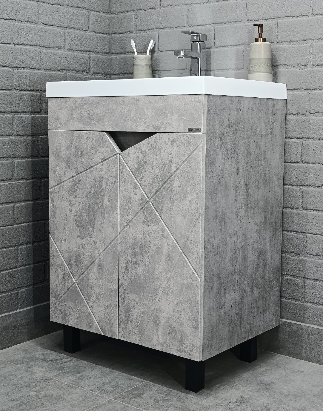 Тумба под раковину Домино, "Classica 60" Vector св бетон без ящика