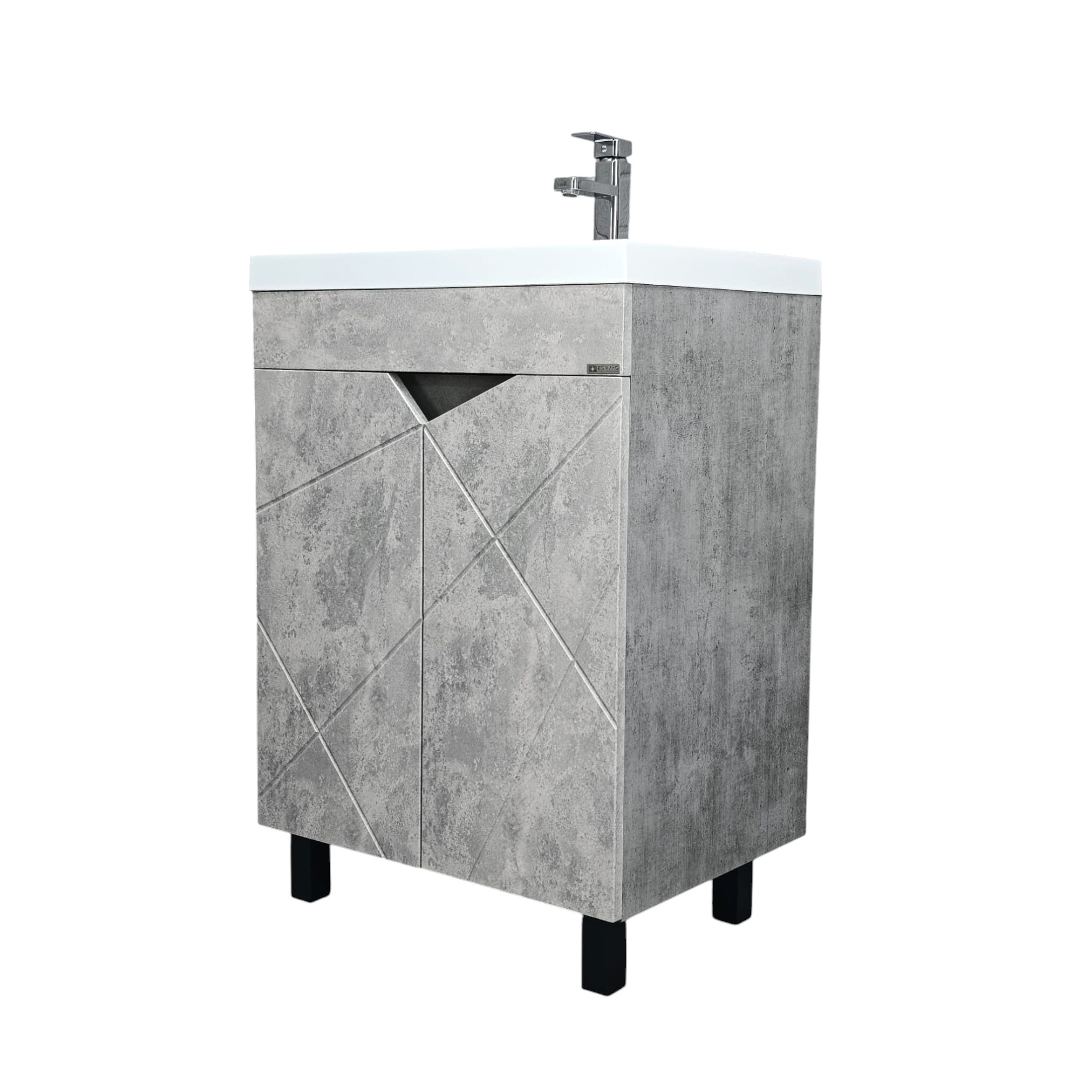 Тумба с раковиной Домино Вектор (Vector) 60 напольная, бетон, раковина Classica 80