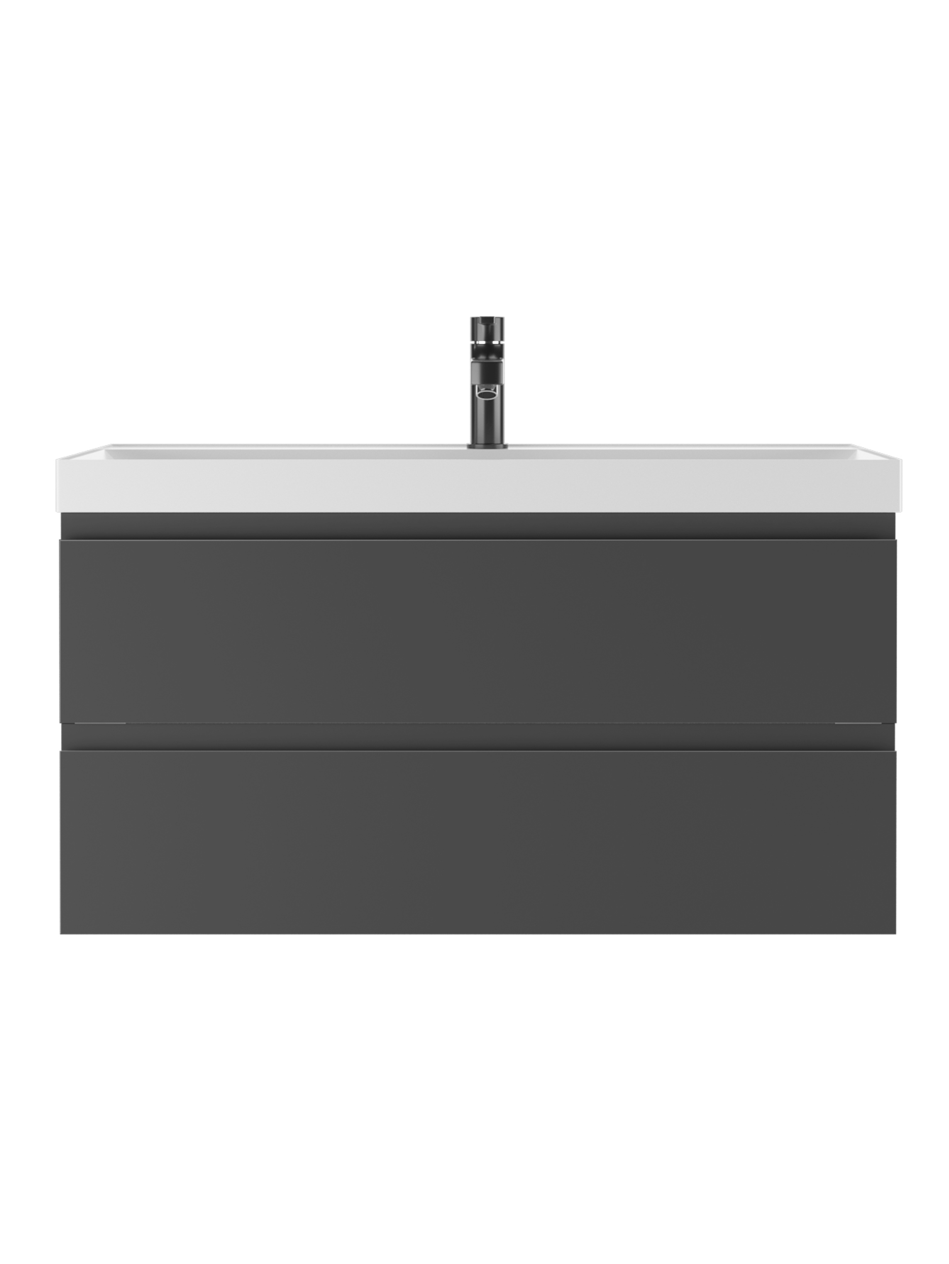 Тумба с раковиной Домино Графо (Grafo) 100 подвесная, графит, раковина Bazis