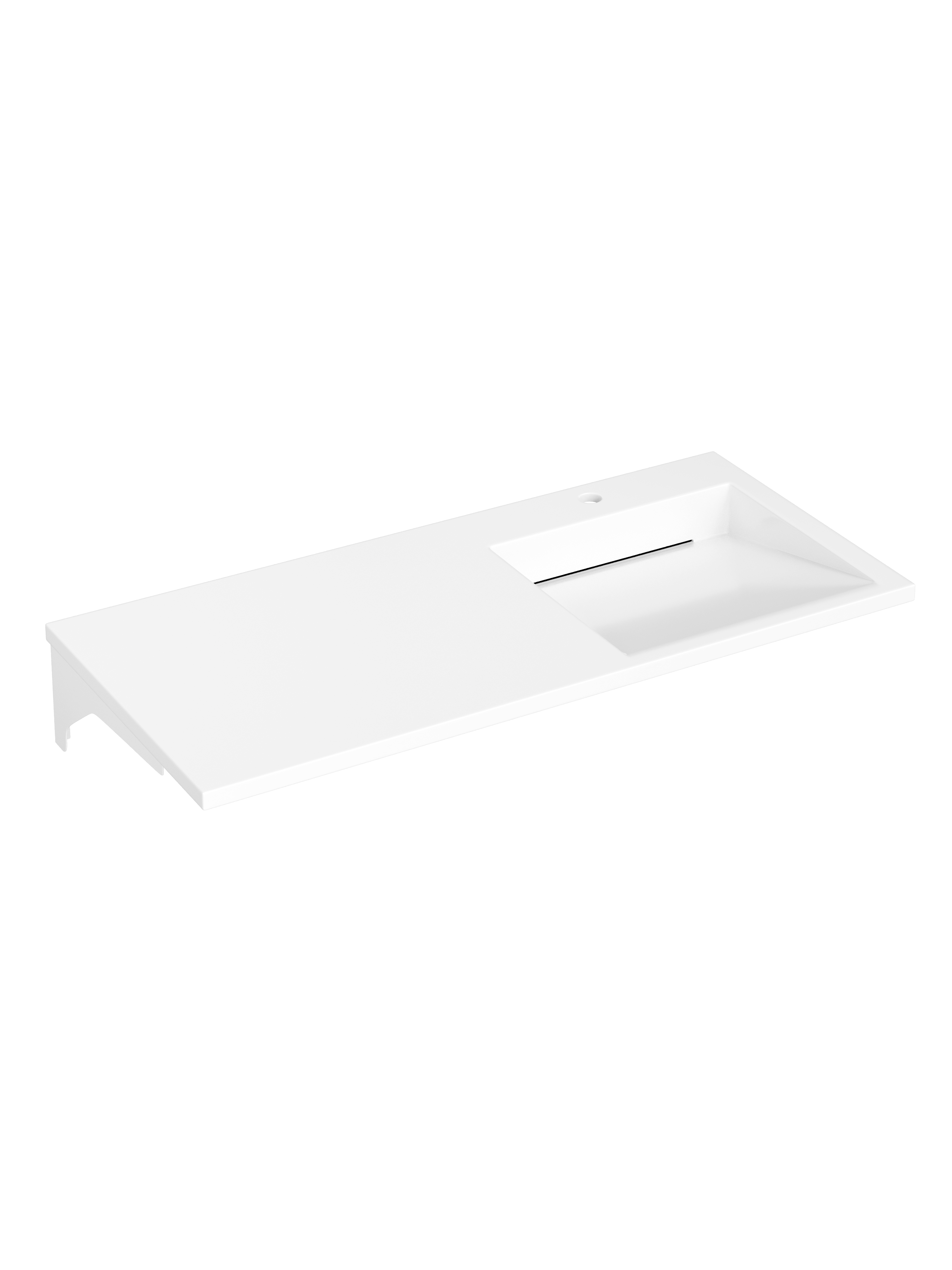 Раковина над стиральной машиной STWORKI Авила 120 R прямоугольная, искусственный камень, со столешницей слева, с комплектом кронштейнов