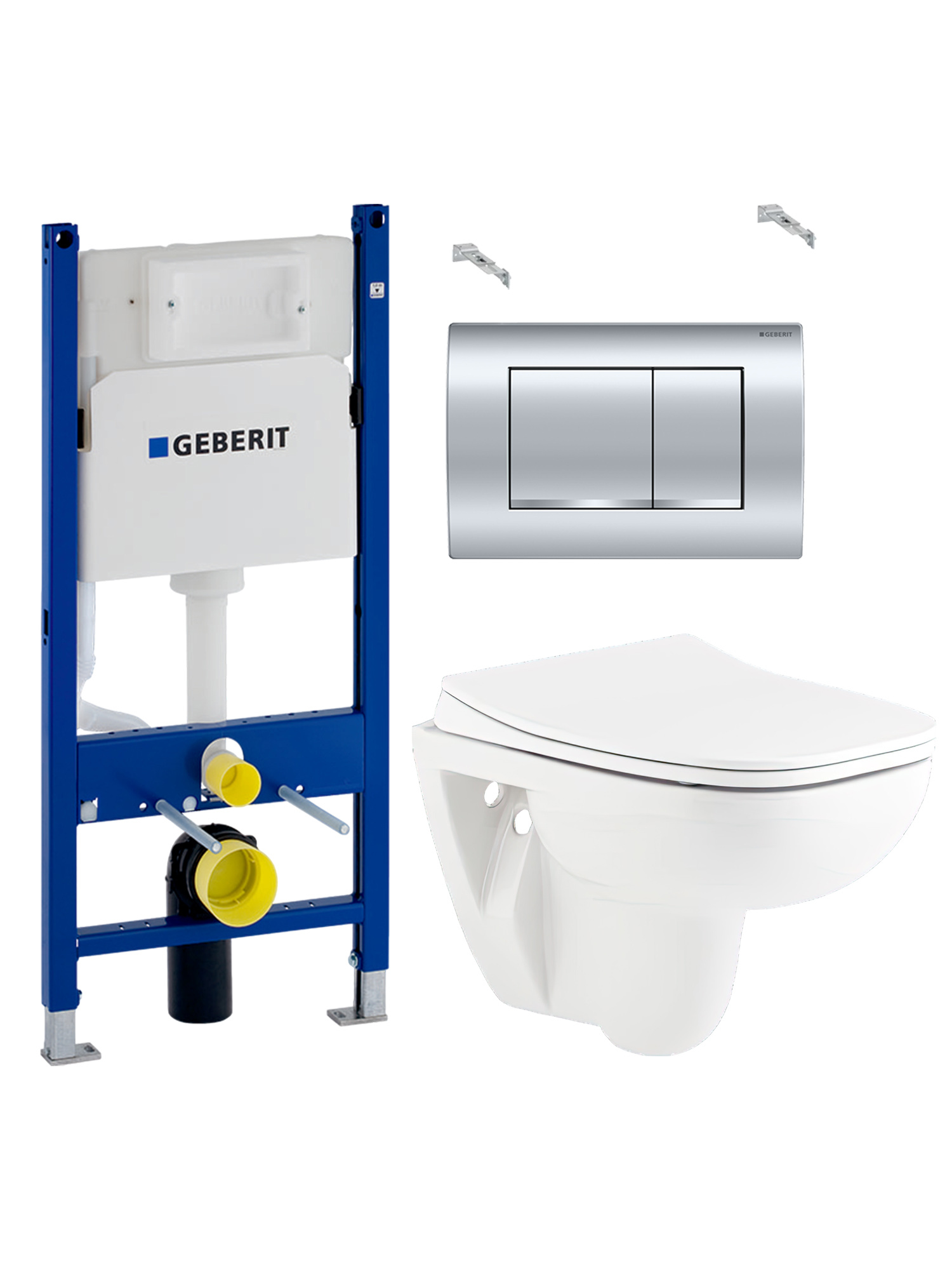 Комплект 3 в 1 Унитаз подвесной Seramiksan Petite A101002H + Сиденье AG50006 + Инсталляция с кнопкой Geberit Duofix 458.163.21.2