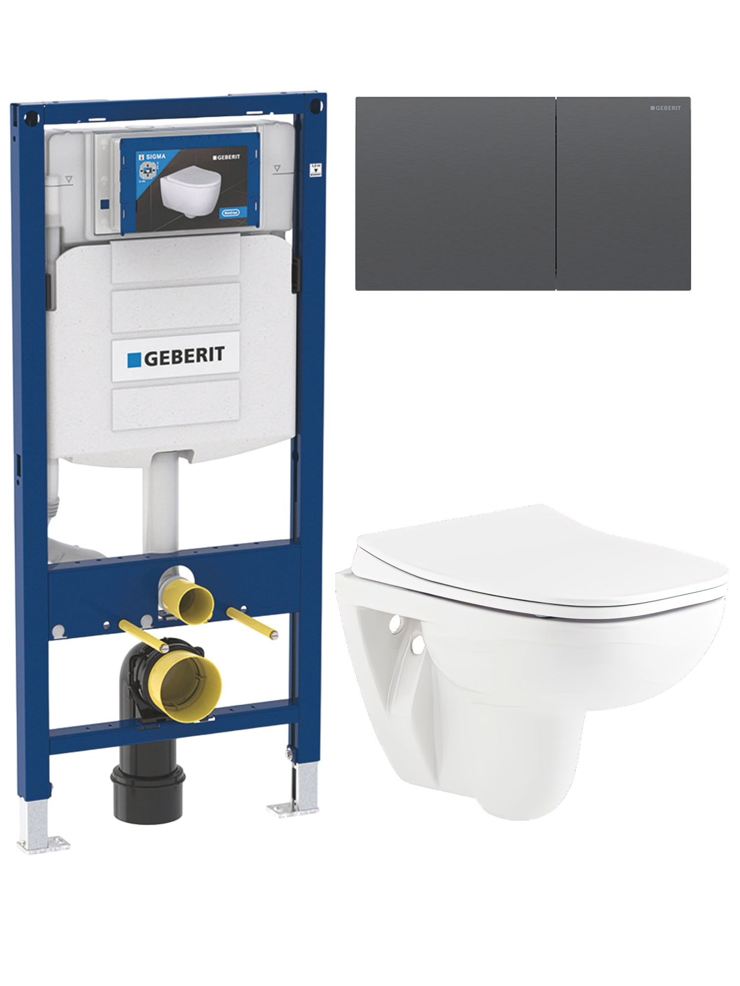 Комплект 4 в 1 Унитаз подвесной Seramiksan Petite A101002H + Сиденье AG50006, с микролифтом + Инсталляция Geberit Duofix UP 320 111.300.00.5 (111.950.00.6) + Кнопка Sigma 70 115.622.QD.1