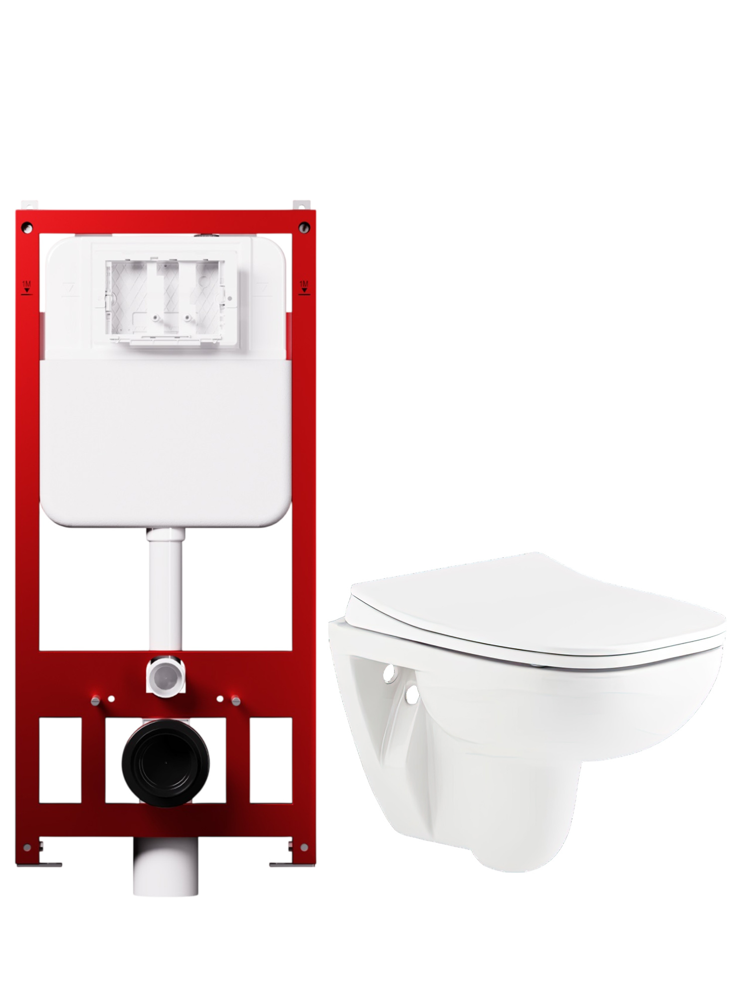 Комплект 3 в 1 Унитаз подвесной Seramiksan Petite A101002H + Сиденье AG50006 + Инсталляция Tokito TOK-TATSUMAKI-50