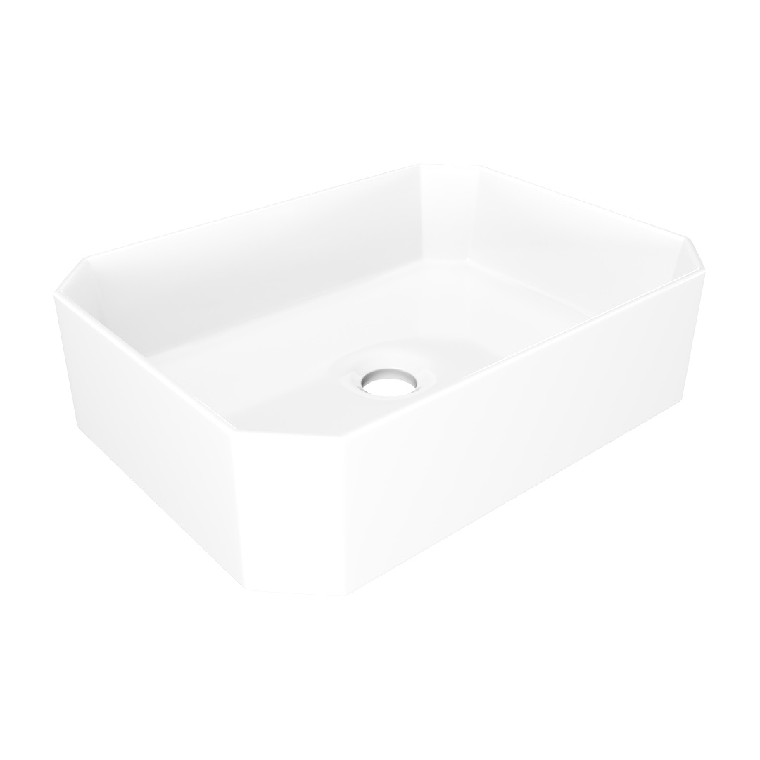 Накладная раковина STWORKI Копенгаген CO51202 50 глянцевая белая, прямоугольная