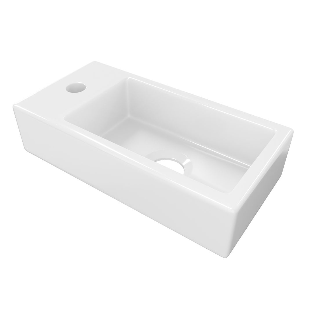 Раковина маленькая в туалет STWORKI Копенгаген CO50904 37 левая белая, прямоугольная