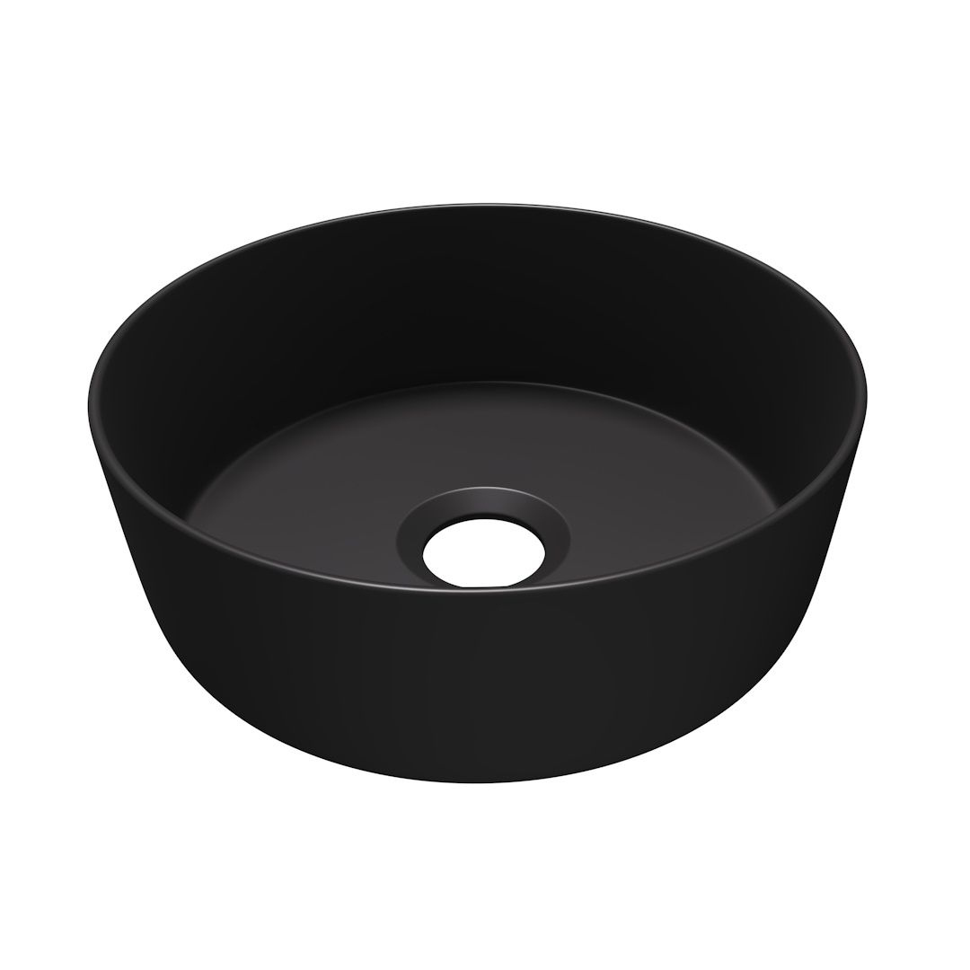 Накладная раковина STWORKI Копенгаген CO50286 D31 матовая черная, круглая