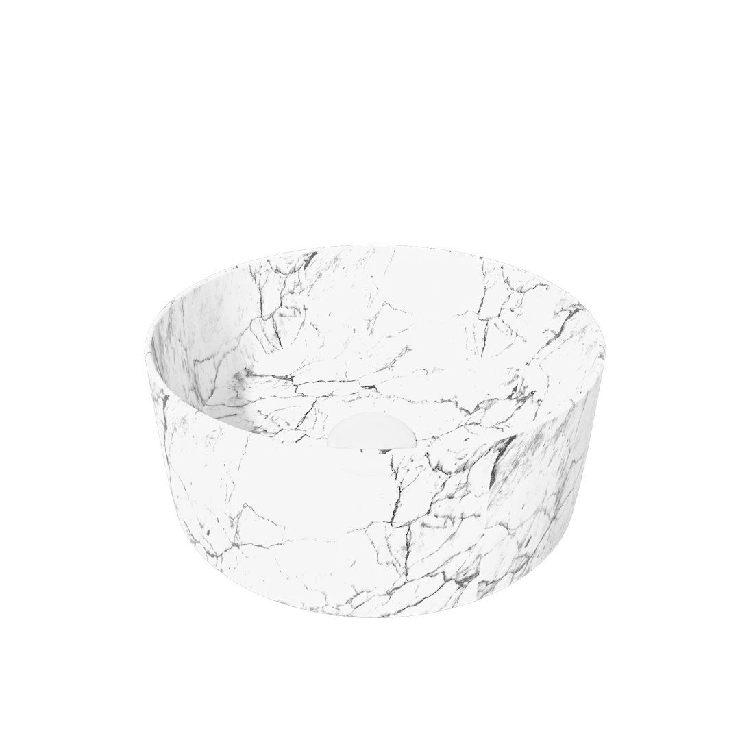 Накладная раковина STWORKI Копенгаген CO50198 мрамор белый, круглая