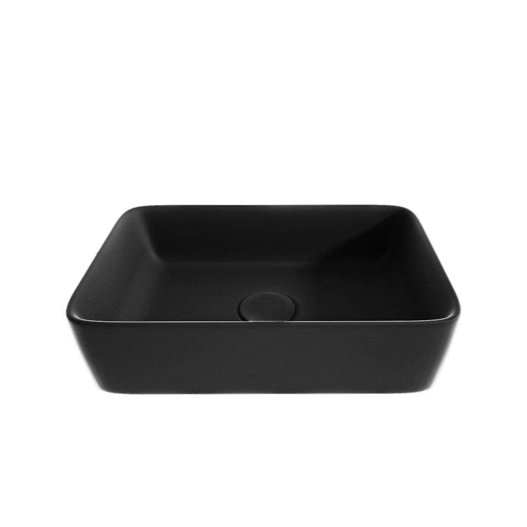 Накладная раковина STWORKI Копенгаген CO50293 50 матовая черная, прямоугольная