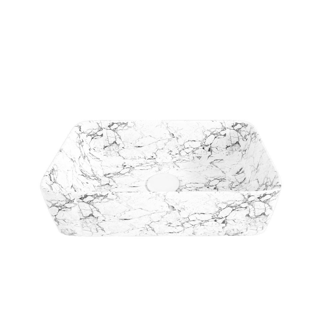 Накладная раковина STWORKI Копенгаген CO50294 50 белый мрамор, прямоугольная