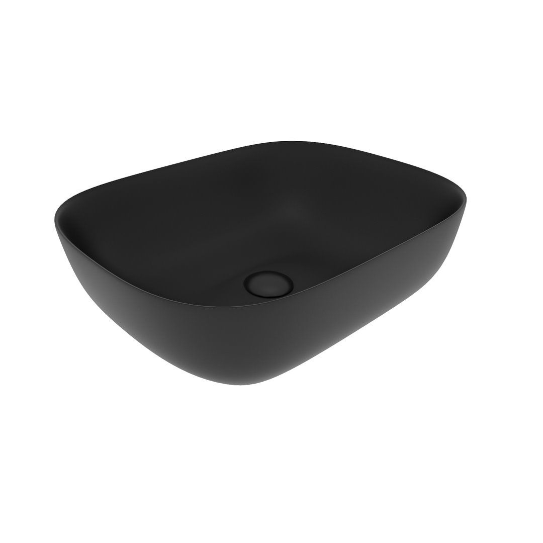 Накладная раковина STWORKI Копенгаген CO50392 50 матовая черная, прямоугольная