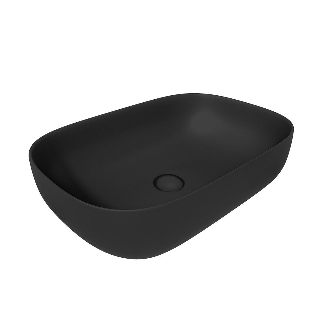 Накладная раковина STWORKI Копенгаген CO50397 60 матовая черная, прямоугольная