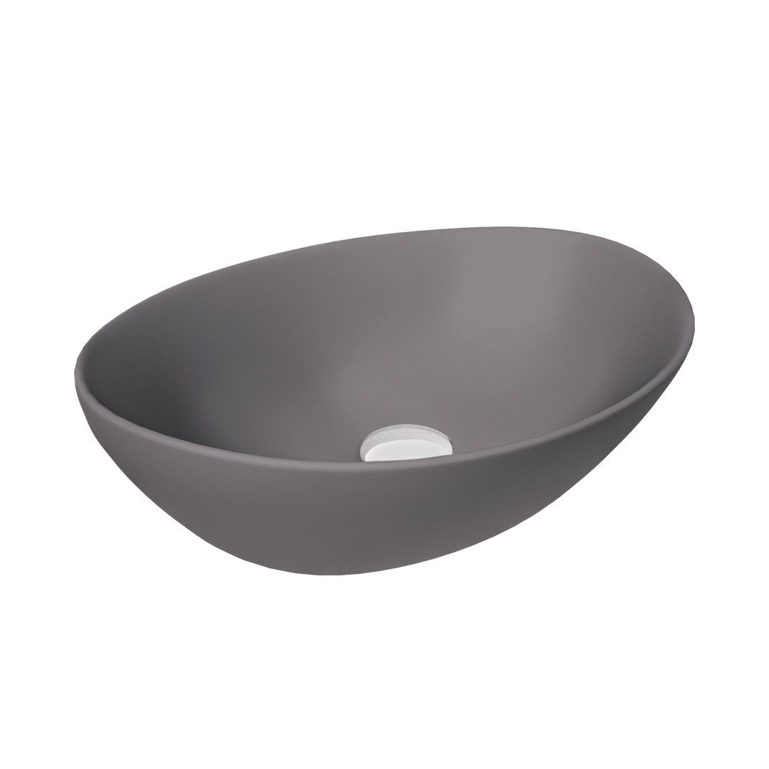 Накладная раковина STWORKI Копенгаген CO50493 40 матовый графит, овальная