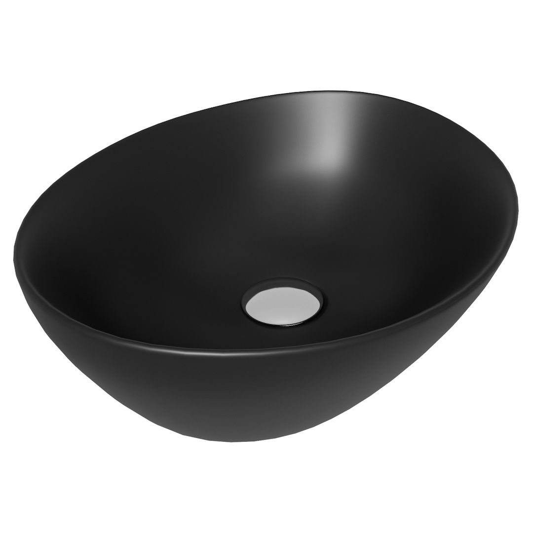 Накладная раковина STWORKI Копенгаген CO50494 40 матовая черная, овальная