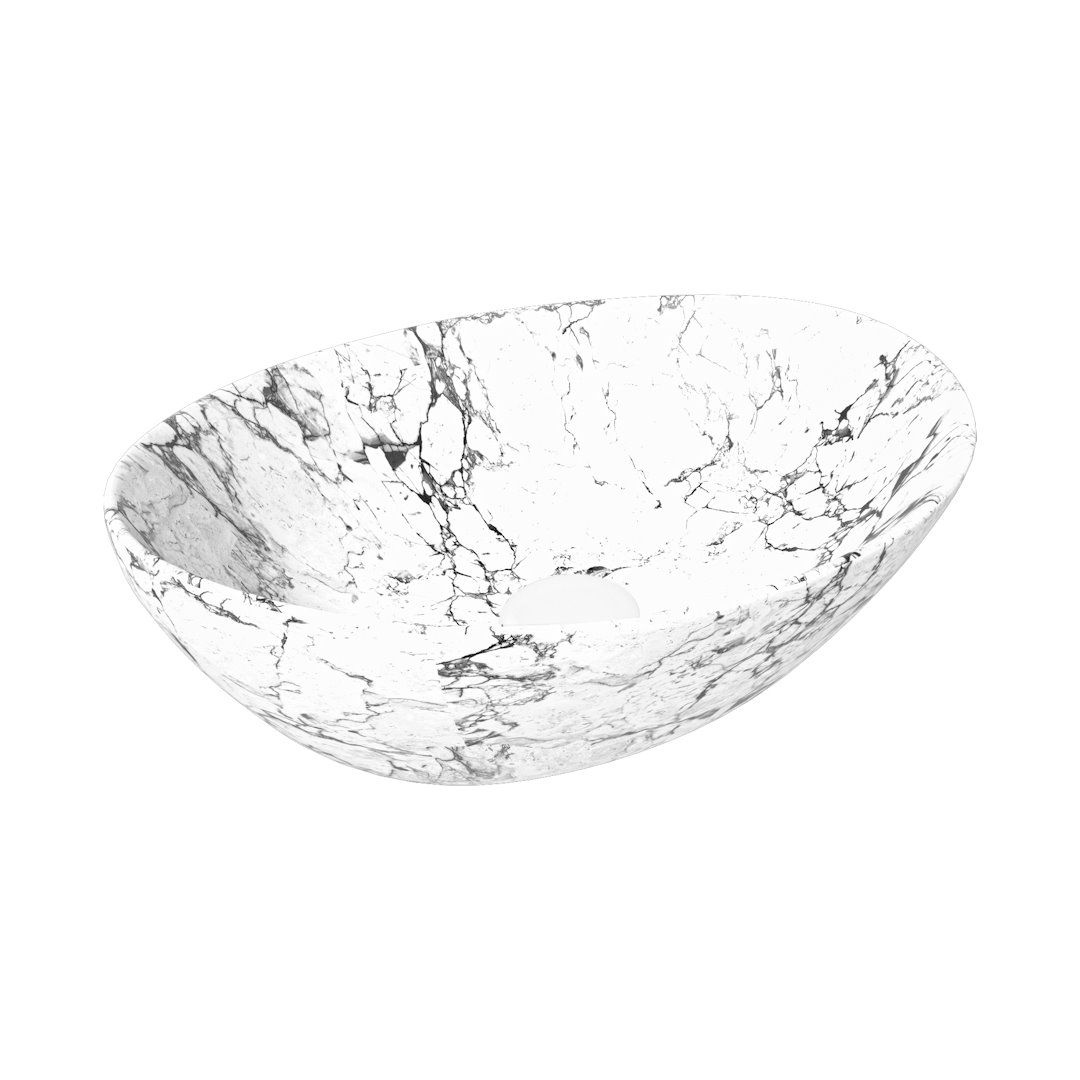 Накладная раковина STWORKI Копенгаген CO50495 40 мрамор белый, овальная