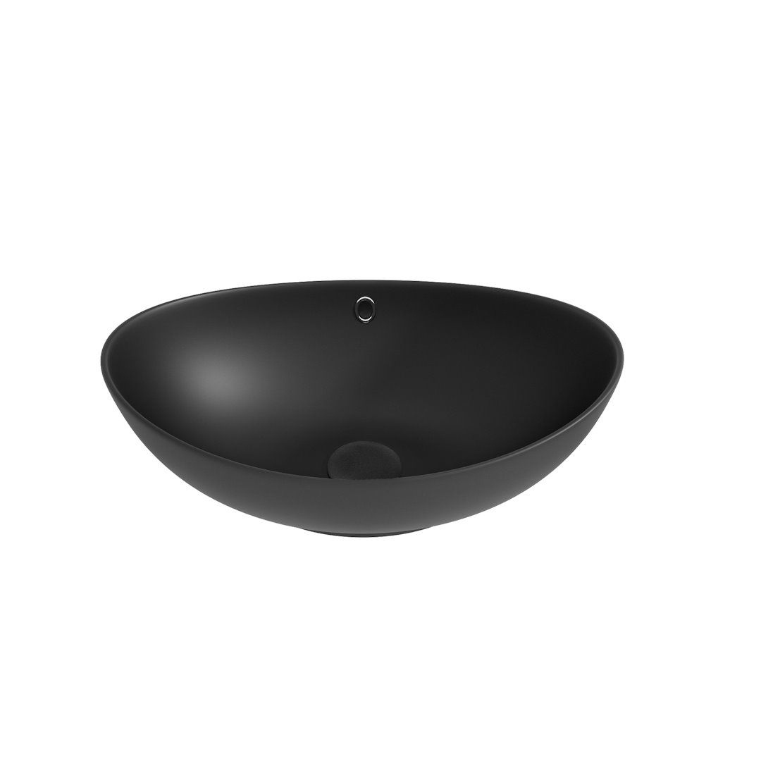 Накладная раковина STWORKI Копенгаген CO50497 60 матовая черная, овальная