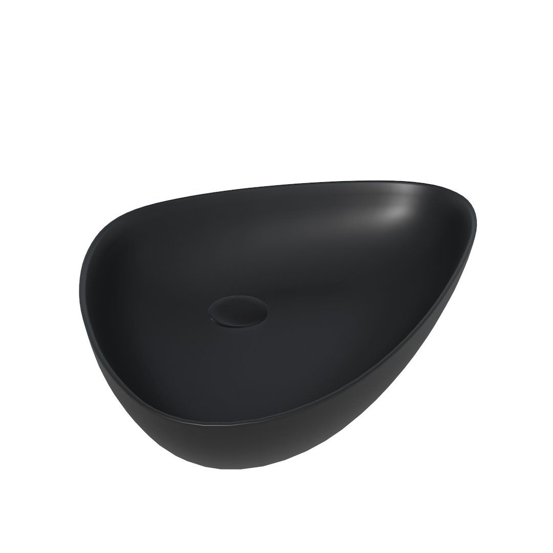 Накладная раковина STWORKI Копенгаген CO50597 60 матовая черная, овальная