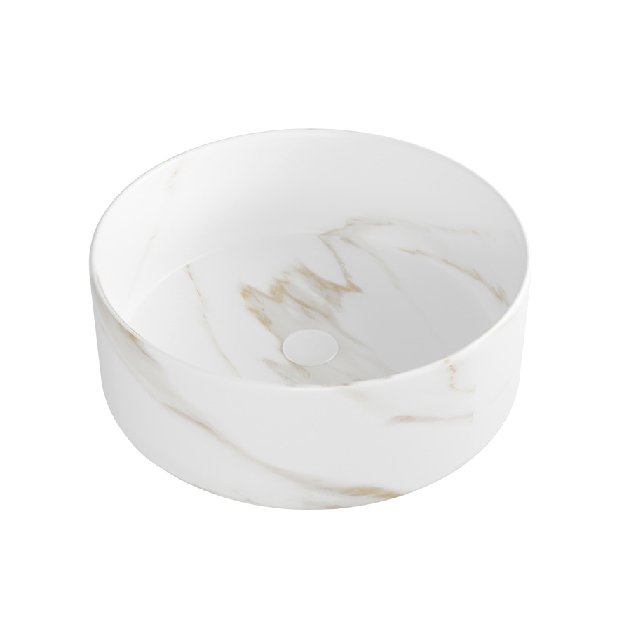 Накладная раковина STWORKI Копенгаген CO50182 D35 матовый белый мрамор, круглая