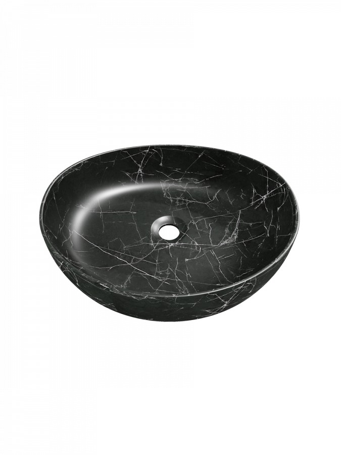 Накладная раковина STWORKI Копенгаген CO53102 50 мрамор черный, овальная
