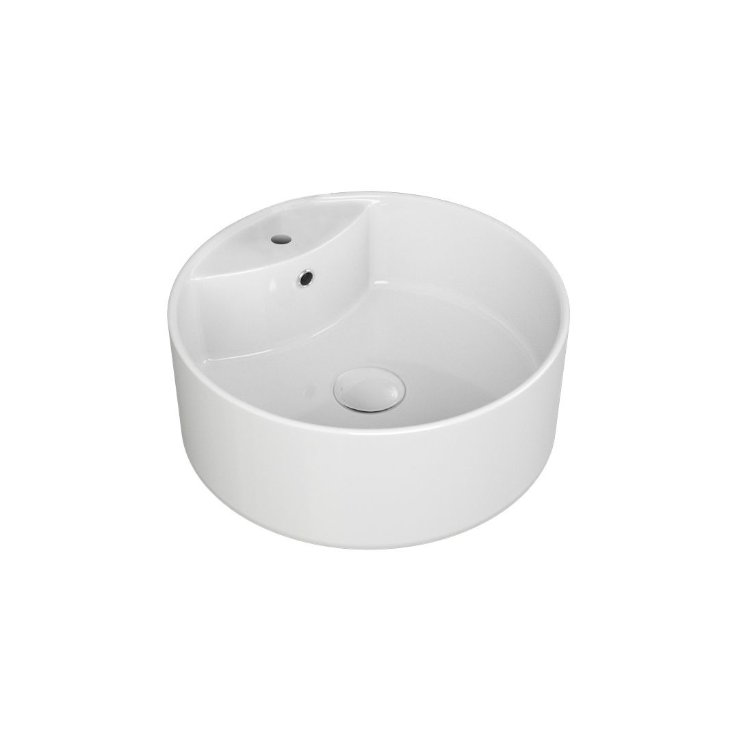 Накладная раковина STWORKI Копенгаген CO50104 D40 с полочкой под смеситель, белая, круглая