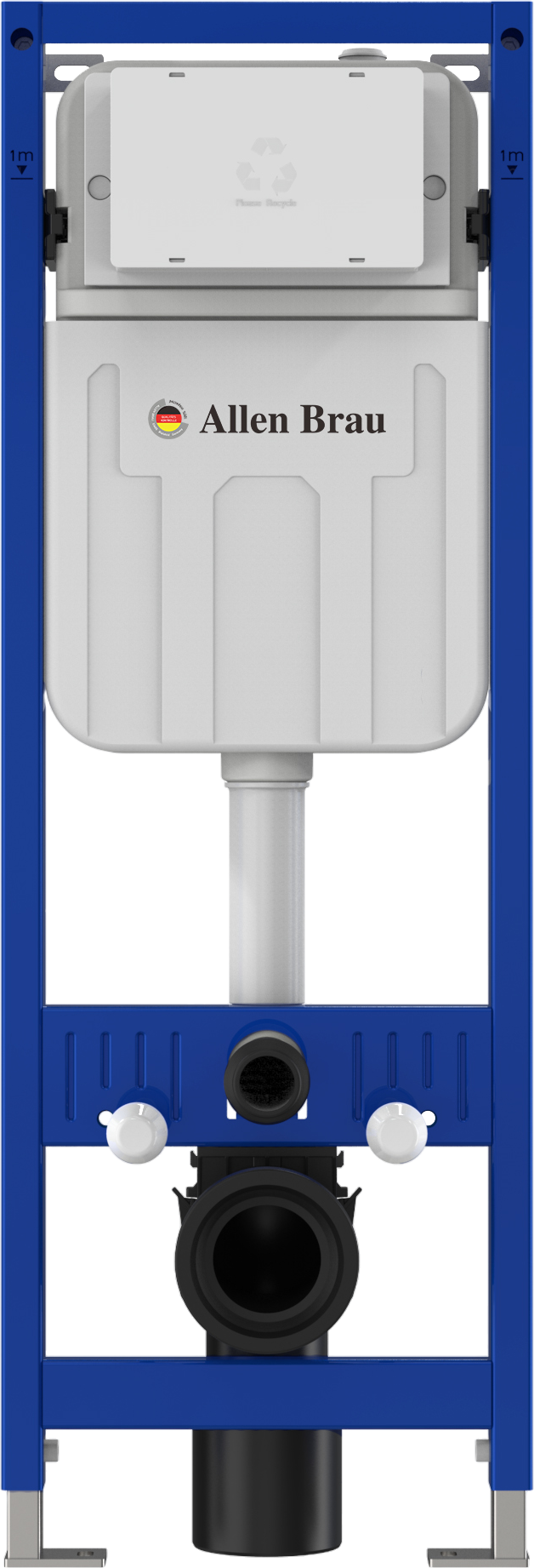 Инсталляция для унитаза Allen Brau Pneumatic Slim 9.11102.20 пневматическое управление, крепление к полу и стене, с регулировкой по высоте