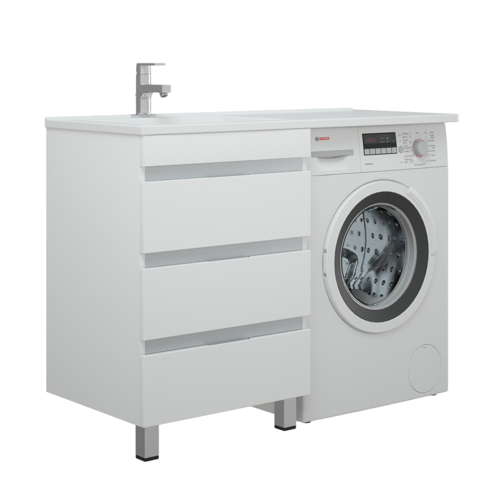 Тумба с раковиной Corozo Джерси L 50 напольная, белая, под стиральную машину