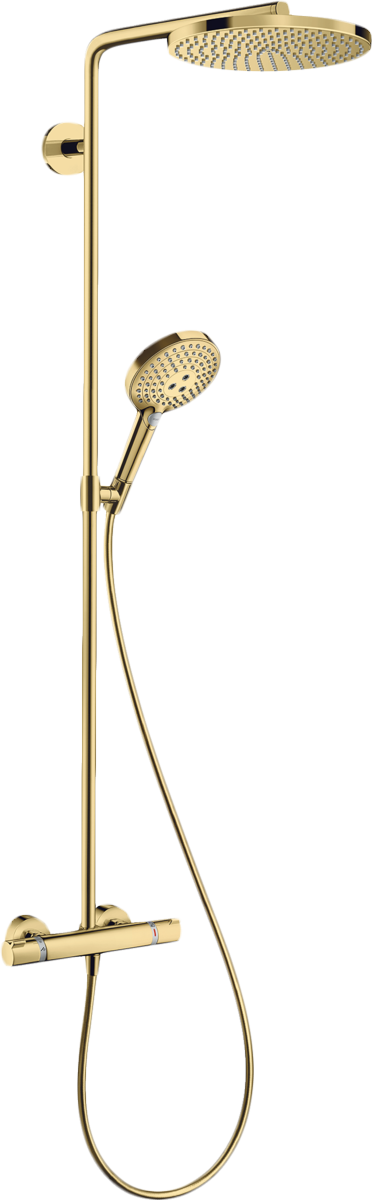 Душевая стойка Hansgrohe Raindance Select S 240 1jet 27633990 Showerpipe, полированное золото