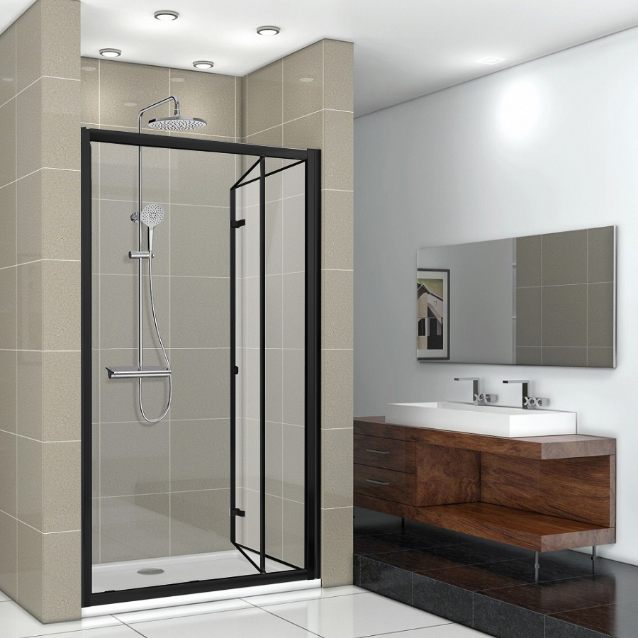 Душевая дверь в нишу Ceruttispa Bella D91B 90 см, профиль черный