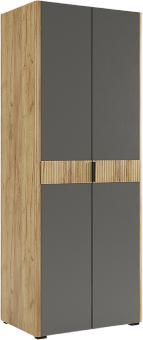 Шкаф для одежды Mebelson Адам MSA-03 двухдверный, дуб крафт золотой, графит