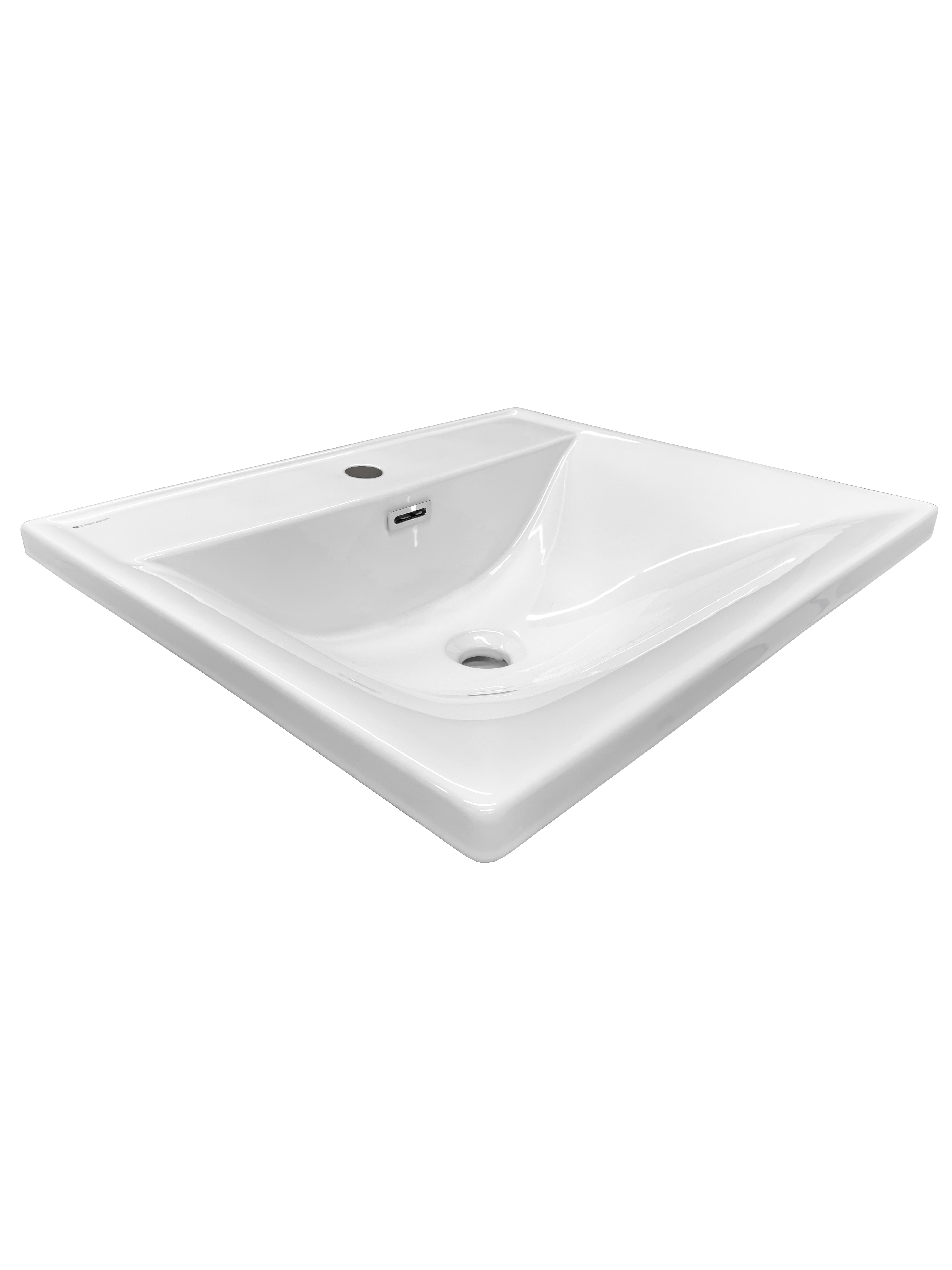 Мебельная раковина Creasan НОВА (Nova) CS1003U 60 накладная, глянцевая белая, прямоугольная