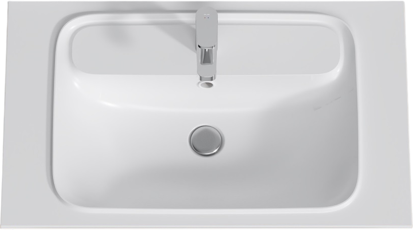 Мебельная раковина AM.PM Func 81 накладная, матовая белая, прямоугольная, искусственный мрамор